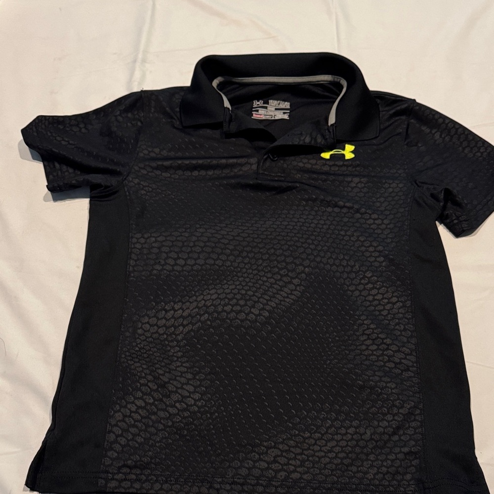Under Armour Black Polo with Yellow Logo